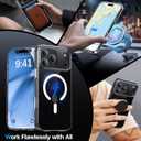 Magnetic Shockproof for iPhone 17 Pro Case,[Camera Protection][Compatible with Magsafe][Non-Slip][Mil-Grade Protection] Slim Anti-Yellowing Translucent Matte Phone Case for iPhone 17 Pro,Clear