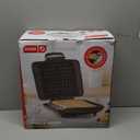 Dash No-Drip Waffle Maker - Makes Four Waffles at Once for Hassle-Free Breakfasts - Dual Nonstick Heating Plates & Quick Heat-Up System - Easy-Release Surface - Silver