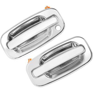 Exterior Door Handle Set, All Chrome, Compatible with 1999-2007 Chevy Silverado Suburban Tahoe Avalanche, GMC Sierra Yukon, Cadillac Escalade, Front Left Driver & Right Passenger | 15034985, 15182406