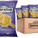 Deep River Snacks Sweet Maui Onion Kettle Cooked Potato Chips, Non-GMO, | Kosher & Gluten Free Kettle Cooked Healthy Snacks Option for Parties & Get Together - 8 Ounce (Pack of 12), Best By:07/07/25