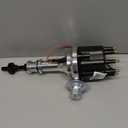 Pertronix D1060 Flame-Thrower Stock Look HEI Distributor Chevy SB/BB with Adjustable Vacuum Advance Canister High Dielectric Strength Black Cap and Rotor with Brass Terminals