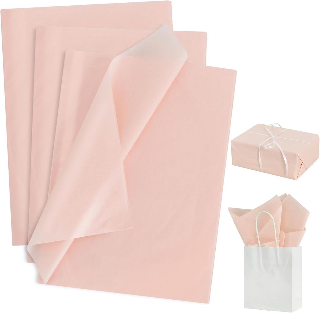 BEISHIDA 100 Sheets Grey Pink Tissue Paper Bulk, Wrapping Tissue Paper for Gift Bags, 14 x 20 Inch Gift Wrap for Valentine Birthday Wedding Graduation DIY Crafts Holiday Flowers