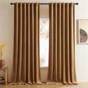 Timeper Gold Brown Velvet Curtains 84 inches 2 Panels, Light Blocking Curtains for Bedroom Living Room Thermal Insulated Luxury Super Soft Window Drapes,Back Tab & Rod Pocket,W52 x L84 inches (52"W x 84"L (Pack of 2))