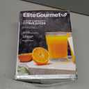 Elite Gourmet ETS326 BPA-Free 40-Watt Electric Citrus Juicer, Compact, Large Volume, Pulp Control, Oranges, Lemons, Limes, Grapefruits with Easy Pour Spout, 24oz, Black/Stainless Steel
