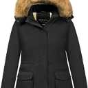 CREATMO US Womens Plus Size Winter Coats for Women Women's Waterproof Thicken Coat with Faux Fur Hood Black, Size 4X