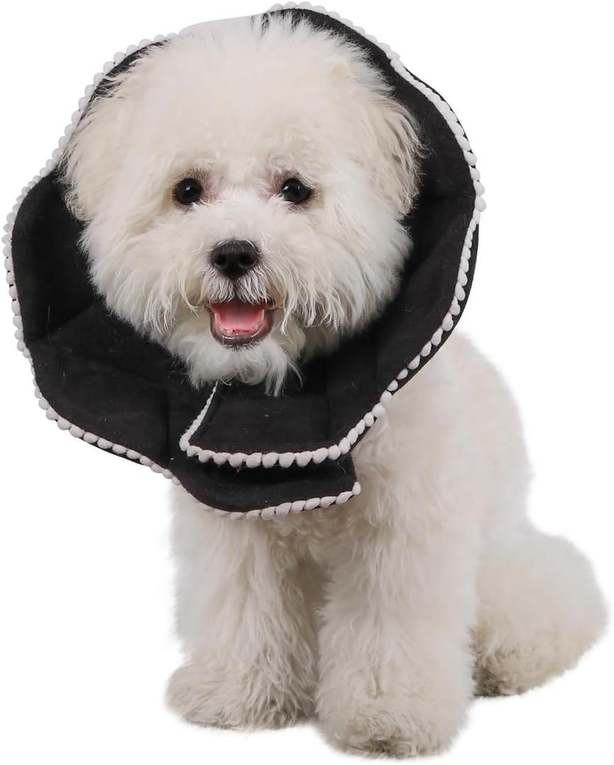Adjustable Dog Cat Cone,Soft Recovery Cat Cone Collar,Dog Protective Collar for Cats Surgery,Black,Small (Small(neck:7.8-9)
