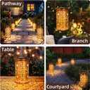 DIBIEECN Mothers Day Gifts for Mom, Birthday Gifts Grandma Ladies Solar Lanterns Outdoor Hanging Hollowed-Out Metal Waterproof LED Garden Decor Outside for Patio Yard Porch, Sunflower, 2 Pack
