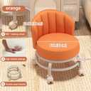 Rolling Stools with Wheels, Little Low Small Stools on Wheels with Backrest, Swivel Chair Stool, 360 Degree Rotating Low Stool, Short Roller Seat Chair for Home Office Garage Salon Kitchen