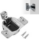 2 x 110-Degree Cabinet Door Hinges - Replacement for Blum Compact 33 Self-Closing Hinges, Adjustable Screw-On Design for Open-Side/Standard Cabinets, Soft-Close Durable Steel (Sliver, 2 Pack)
