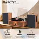 Vinyl Record Player with Upgraded Speakers and USB,Belt-Driven Bluetooth Turntable with 3 Speed AUX Input Headphone Jack and RCA Output
