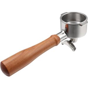 51mm Portafilter 2 Ears with Double Spout Compatible for Delonghi ECP3420/ ECP3630/ ECP3120/ EC260/ ECP35.31 | Filter Basket Included with Wooden Handle