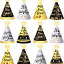 HOWAF New Years Eve Hats, New Years Eve Party Supplies 2026 Decorations Happy New Year Party Cone Hats NYE Favors Top Hat (Black Gold)