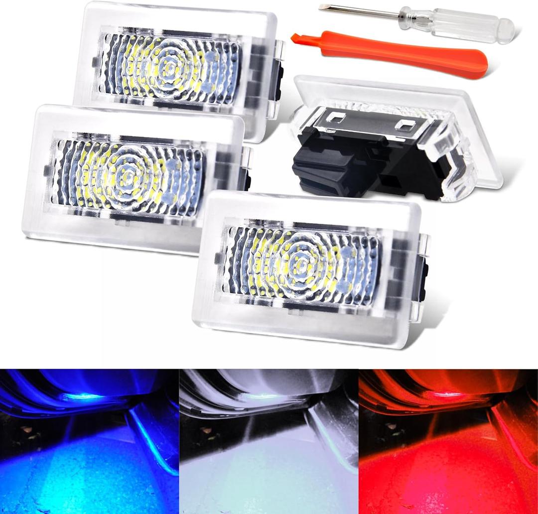 Upgrade Replacement Light Kit for Tesla Model 3 X S Y Interior Ambient Accessories Fit Footwell Lighting Trunk Frunk LED Door Puddle Lamp Glovebox Lights Brighten Up Easy DIY Install (White)