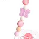 Aori Pacifier Clips for Rebron Baby Dolls Silicone Holders Clips with Magnetic Pacifier -Pink