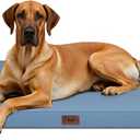 Outdoor Extra Large Dog Bed, Jumbo Waterproof Dog Bed for Large Dogs, Orthopedic Egg Crate Foam Pet Mat with Removable Oxford Cooling Cover, Blue