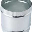 5 Inch Round Galvanized Steel Duct Connector - Metal Ventilation Pipe Coupler - Dryer Vent Hose Extension - HVAC Ducting Coupling for Straight Connection