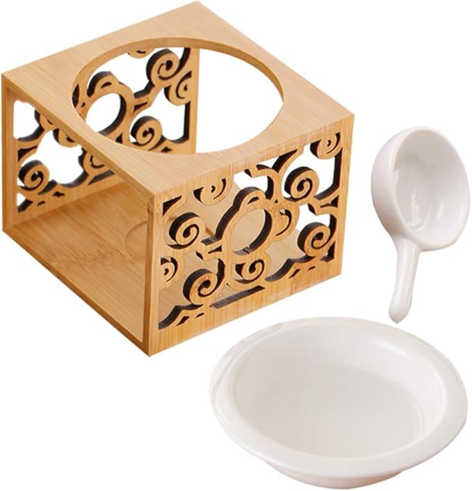 Cabilock 1set Ceramic Burner Tealight Holder Diffuser for Home Decor Elegant Design for Living Room Bedroom Yoga Room Easy to Clean and Use