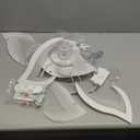 White Flower Modern CeilingFans with Lights, Low Profile Ceiling Fan with Remote for Bedroom, Flush Mount Ceiling Fan with LED Dimmable Light,3-Colors, 6-Speeds, Timing CeilingFan Light