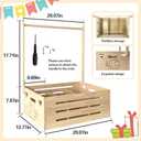 fun-plus Super Size Baby Shower Crate Closet, Baby Shower Basket with Handle Baby Storage Crate, Wooden Crate for Pregnancy New Parent (Bamboo made)