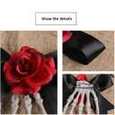 2 x 1Pcs Halloween Hair Clips for Women YEFIUO Bow Hair Ties No Damage Skeleton Hand Flat Alligator Claw Clips Fashion Rose Flower Barrettes Hair Accessories Decoration Halloween Gifts for Girls (Black)
