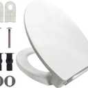 Soft Close Toilet Seat Elongated and Lid for TOTO SS114#01, Cotton White, Mounting Hardware included