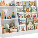 SONGMICS CUSTOS Collection - Book and Toy Storage Organizer, 5-Tier Montessori Kids Bookshelf and Toy Storage Shelf, for Children's Room, 11.8 x 40.8 x 31.5 Inches, Cloud White UGKR077WZ01, 2 Row