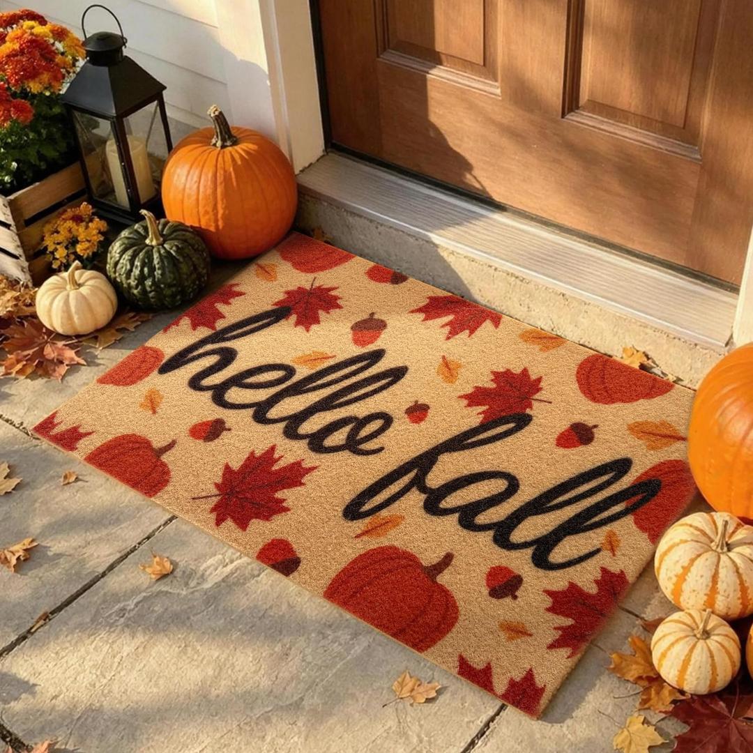 Fall Door Mat, Non Slip Outdoor Front Porch Welcome Mat 24"x48"