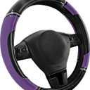 Road Comforts Leather Steering Wheel Cover - Made with PVC Leather - Anti-Slip, Universal Fit 14 1/2 inches to 15 inches - Purple