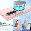 for Samsung Galaxy Z Fold 7 Case with Ring Holder Stand, Z Fold7 Magnetic Case Compatible Magsafe Accessories Screen Protector Hinge Cover Full-Body Slim Phone Case for Z Fold 7 Pink