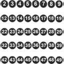 50pcs Magnetic Numbers, 0.8" Small Round Numbers Magnetic Accents 1-50 Circles Magnet Numbers for Classroom Whiteboard Calendar Refrigerator Home School Office (Black)