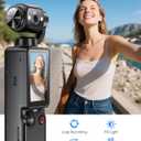 W & O Vlogging Camera with 180 Rotating Lens, Pocket Camera with Audio & Video Recording,7-Hour Battery, Handheld POV Cameras with 32GB, Easy One-Button Recording for Travel,Daily Life (Dark Gray)