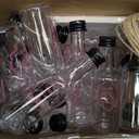 Yiyiring 24 Set Quinceanera Party Favors for Guests Include Añera Clear Shot Glasses Plastic Empty Bottle Thank You Card Organza Bag and Funnel for Sweet 15 Birthday Party Supplies(Pink)