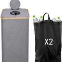 Recycling Bin,100L Recycling Bin for Kitchen Indoor Home,Bottle Recycle 26Gallon Large Capacity With Removable Tote Bag, Collecting Glass Paper Plastic Metal Empty Bottles,Recycle Bin Zip-Top Can