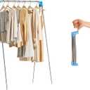 Travel Garment Rack,Portable and FoldableFolding Clothes Rack for Dance,Travel,Camping, Drying,RV, Indoor,Outdoor. A Collapsible Mini Clothing Rack. (Blue)