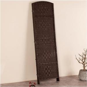 Room Divider, 59in Tall Closed Style Freestanding Privacy Screen, 4/5 Panel Hollow Style Folding Separators Wall for Rooms Home Office, Brown(Brown,15.75x59in-4pcs)