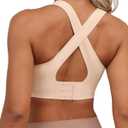 2 x HORISUN Women Wireless Bras Seamless Cross Back V Neck No Underwire Bralette Comfort T Shirt Bra (Beige, S)