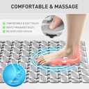 Bath Tub and Shower Mat Non Slip Bathtub Safety Mat with Powerful Suction Cups and Drain Holes, 27 x 16 Inch Soft Bathtub Mat Non Slip Bath Mat for Tub, Machine Washable, Easy to Clean, Grey