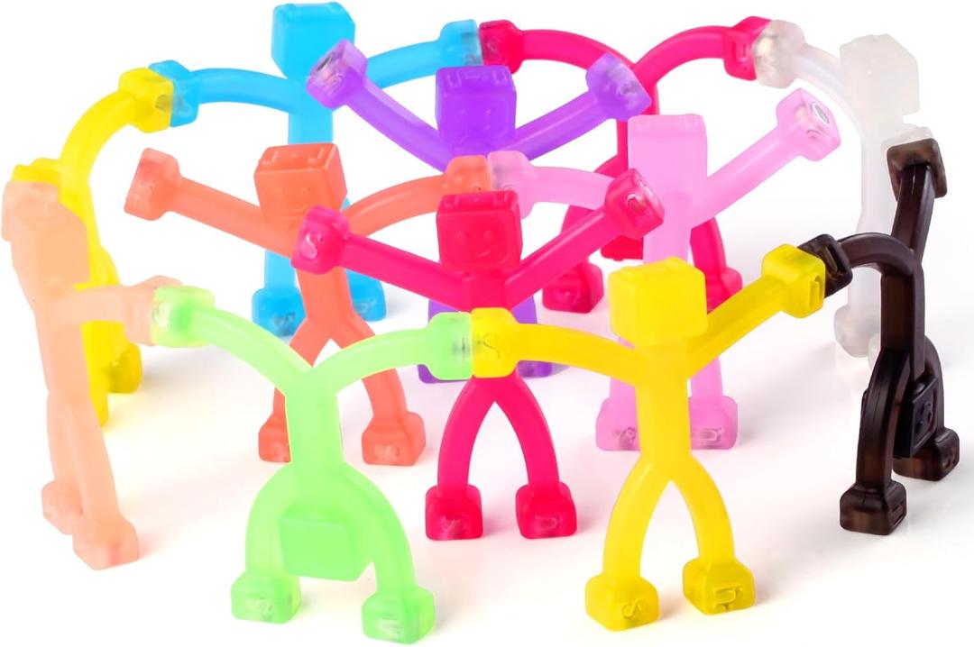 Valentines Day Gifts for Kids: 12Pcs Magnetic-People-Magnet-Men, Travel Toys for Kids, Cute Robot & Funny Magnets, School Party Favors Bulk, Small Toys for Classroom Prizes, Easter Egg Stuffers