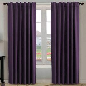 H.VERSAILTEX Blackout Curtains Thermal Insulated Window Treatment Panels Room Darkening Blackout Drapes for Living Room Back Tab/Rod Pocket Bedroom Draperies, 52 x 96 Inch, Plum Purple, 2 Panels