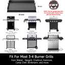 Nonstick Griddle for Gas Grill, 25" x 16" Ceramic Coated Flat Top Griddle for Stove Top, Heavy-Duty, Even Heating, Easy Clean, for Outdoor BBQ & Everyday Cooking