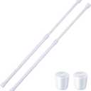 2 Pack Small Tension Rods 26 in to 39 Curtain Rods Window Rods in Extendable Width Spring Cupboard Bars for Kitchen Utensils, Closet, and Cabinet, Fit in The Spaces to Stay Up 26 to 39 in (White)