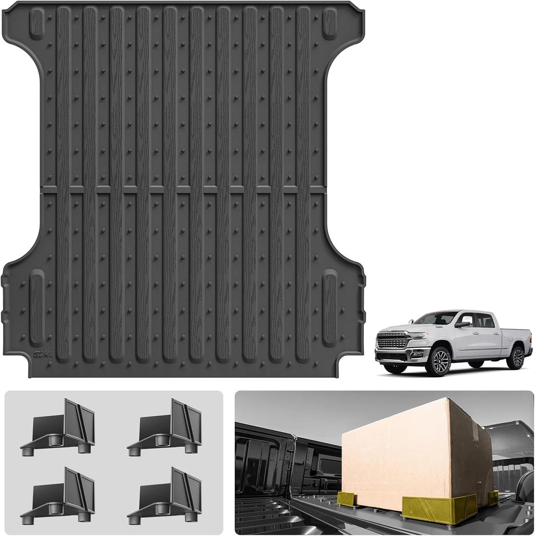 3W Truck Bed Mat for Dodge Ram 1500/1500 RHO 2019-2026, Classic 2019-2024
