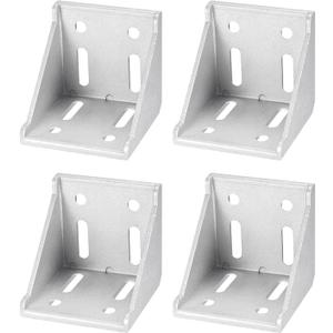 uxcell 4Pcs Inside Corner Bracket Gusset, 78x78x79mm 8080 Angle Connectors for 4080/8080 Series Aluminum Extrusion Profile Silver