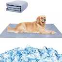 NACOCO Pet Summer Cooling Blanket 31.5" x 43.3" Double-sided availability Mat Dog Throw Puppy Self Cat Pad Bed Cover for Home Outdoor Sofa Sleeping Washable Portable Lightweight Small to Large(Grey,S)