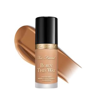 Too Faced Born This Way Natural Finish Longwear Liquid Foundation | Medium-To-Full Coverage | Hydrating + Oil Free (15 Sand (Medium with Golden Undertones))