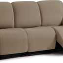 ULTICOR Jacquard 8-Pieces Recliner Sofa Covers Stretch Reclining Couch Covers for 3 Cushion Reclining Sofa Slipcovers Thick Soft Washable (Taupe, 3 Seater Recliner Cover)