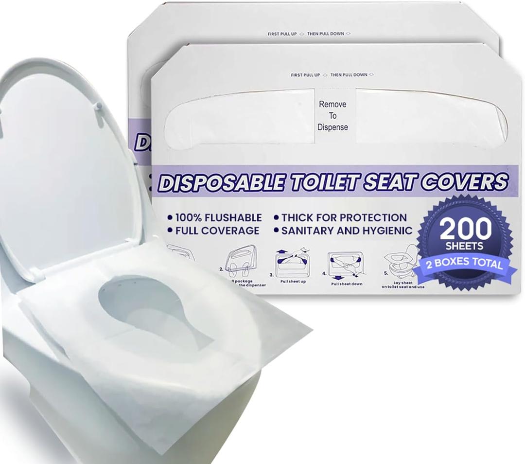 SoNeat Disposable Toilet Seat Cover- 1000 Sheets of XL Half-Fold Flushable Paper Toilet Seat Covers for Commercial, Public Restrooms, Travel Essentials, & Potty Training, 4 Packs of 250