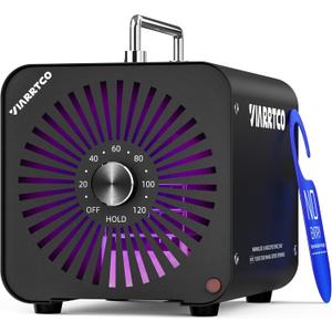Ozone Machine Generator 40,000mg/h 8000 Sq. Ft. Ozone Machine Odor Removal for Home and Car with 120min timer All Metallic Black