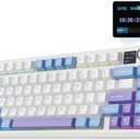 EPOMAKER X Aula F75 MAX Wireless Mechanical Keyboard with TFT Screen and Knob, Gasket Gaming Keyboard in 75% Layout, Hot Swappable, RGB Backlight, for PC/Mac/Linux (Blue&White&Purple)