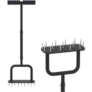 Lawn Aerator Tool - Manual Yard Plug Aerator with 15 Spikes, Gardening Tool for Lawn Care and Soil Aeration, Ideal for Lawns, Yards, and Gardens
